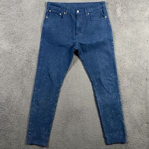 Levis 512 Jeans Mens 33x32 Blue Slim Tapered Fit Stretch Paint Splatter Denim